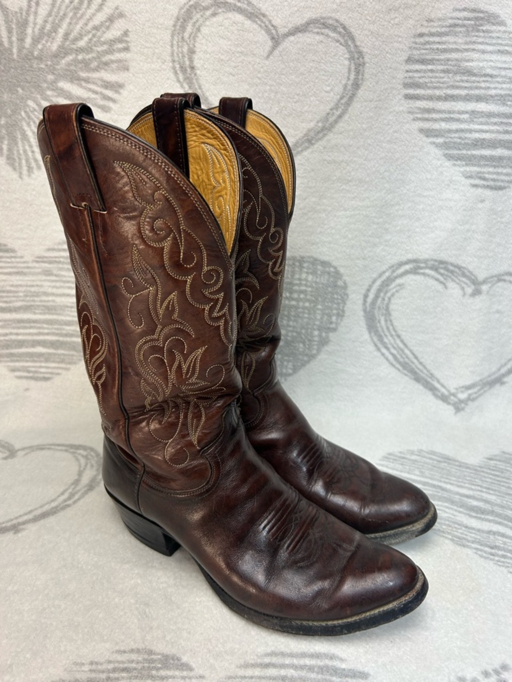 JUSTIN 1486 Western / Cowboy / Rodeo Boots Men’s Size 8.5 EE Leather Brown